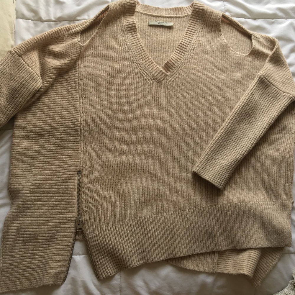 AllSaints Rose Cold Shoulder Sweater